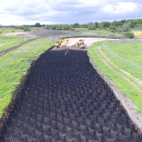 A construction project using TensarTech Stratum Cellular Foundation Mattress System